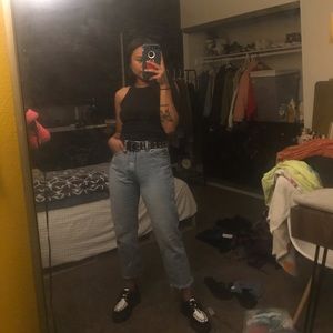 high waisted mom jeans